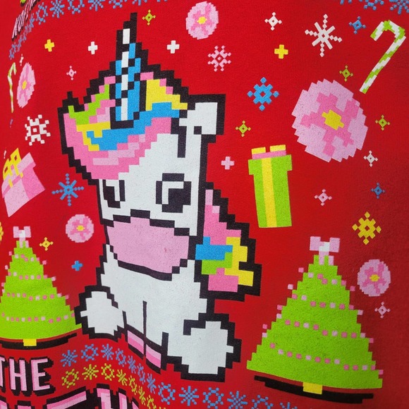 WWE The NEW DAY Unicorn Kofe|BigE|Xavier Ugly Holiday Crewneck Sweater RARE✨️3XL - Picture 3 of 12